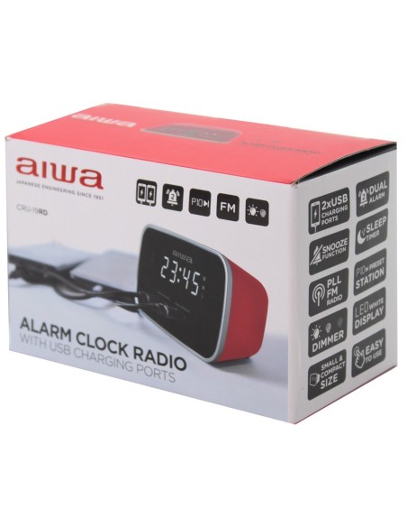 Aiwa CRU-19RD Ράδιο ρολόι (Κόκκινο)
