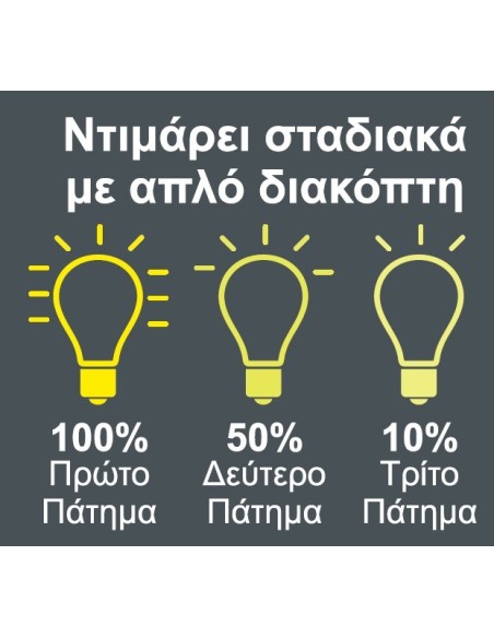 Ecolight 8033 Λάμπα Fil LED Amber G125  8W E27 3 Step Dimming