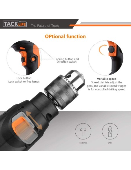 Tacklife PID01A κρουστικό δραπανοκατσάβιδο 2800rpm με μύτες