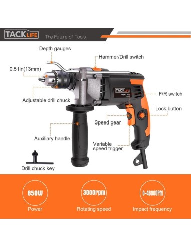 Tacklife PID03B κρουστικό δράπανο7,5A 3000RPM...