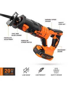 Tacklife RES004 σπαθοσέγα 18V με μπαταρία 2