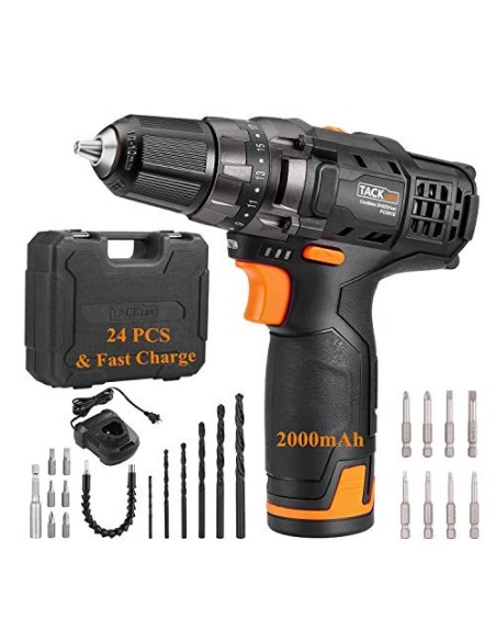Tacklife PCD01B ασύρματο τρυπάνι με αξεσουάρ