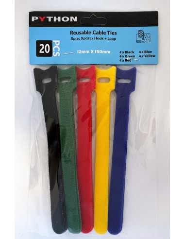Python 5124 Δεματικά Καλωδίων τύπου velcro, 20τμχ
