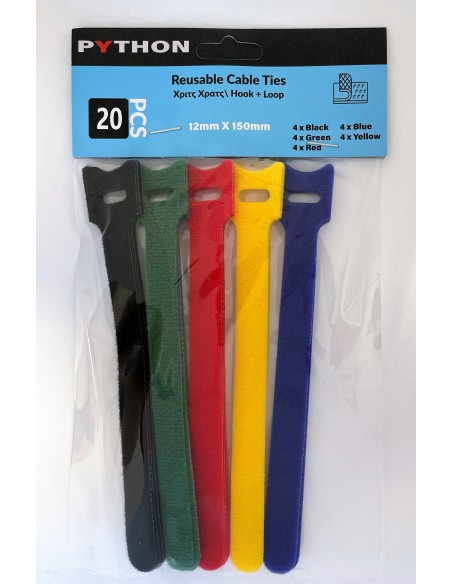 Python 5124 Δεματικά Καλωδίων τύπου velcro, 20τμχ