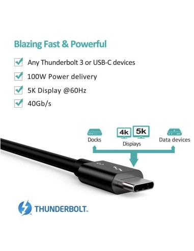 Choetech A3007 Thunderbolt 3 Passive Cable 5k