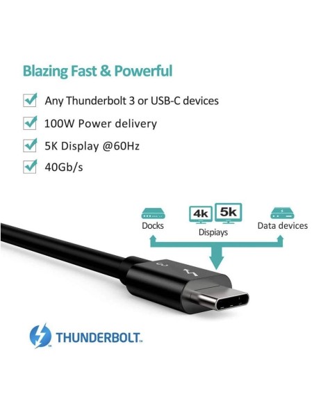Choetech A3007 Thunderbolt 3 Passive Cable 5k