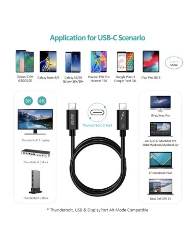Choetech A3007 Thunderbolt 3 Passive Cable 5k
