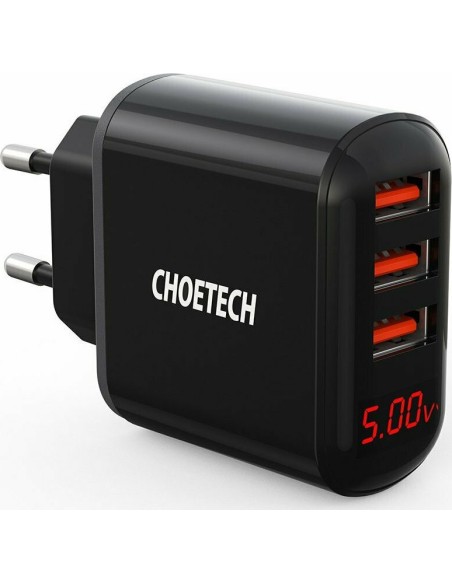 Choetech Q5009 Φορτιστής Χωρίς Καλώδιο με 3 Θύρες USB-A (Μαύρο)
