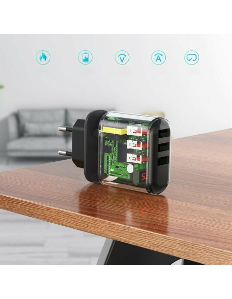 Choetech Q5009 Φορτιστής Χωρίς Καλώδιο με 3 Θύρες USB-A (Μαύρο)