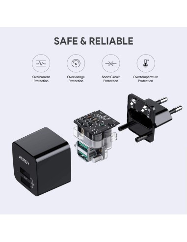 Aukey PA-U32 12w φορτιστής με 2 Θύρες usb 12w