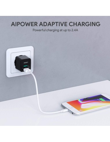 Aukey PA-U32 12w φορτιστής με 2 Θύρες usb 12w