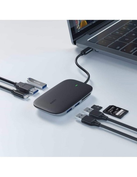 Aukey CB-C68 docking station 7-in-1 usb-c hub with 100w pd