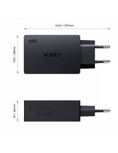 Aukey PA-T14 φορτιστής usb (Μαύρο)