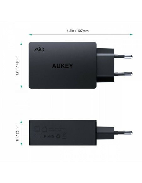 Aukey PA-T14 φορτιστής usb (Μαύρο)
