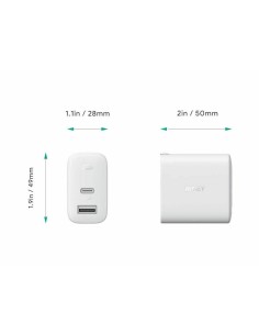 Aukey PA-F3S swift series 32w 2-port pd charger (Λευκό) 2