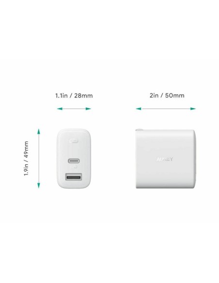 Aukey PA-F3S swift series 32w 2-port pd charger (Λευκό)