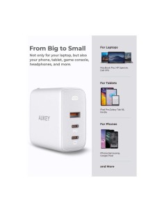 Aukey PA-B6S omnia mix3 90w 3-port pd gan charger black 2