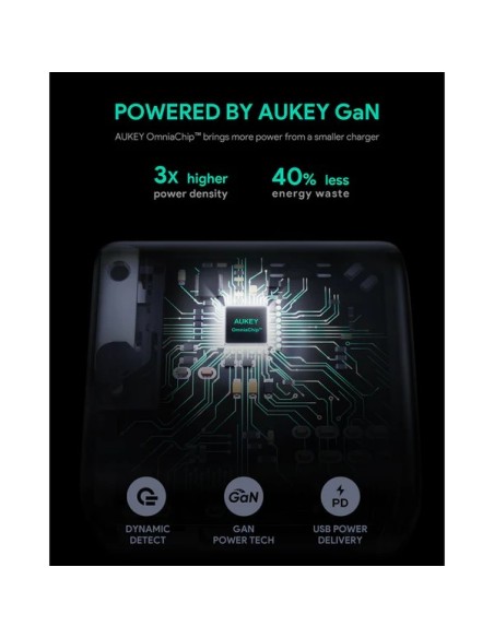 Aukey PA-B4 omnia duo 65w dual-port pd wall charger (Λευκό)
