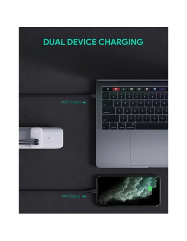 Aukey PA-B4 omnia duo 65w dual-port pd wall...