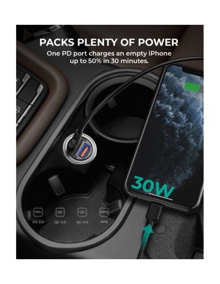 Aukey CC-A3 nano series 30w 2-port car charger