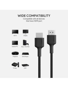 Aukey CB-H01HDMI 2.0 braided cable 2-pack red/black 2m 2