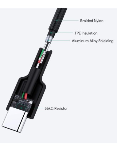 Aukey CB-CMD29 usb-A 2.0 to usb-c braided cable...