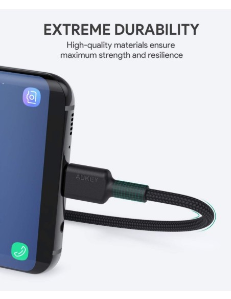 Aukey CB-CMD29 usb-A 2.0 to usb-c braided cable 2m x2