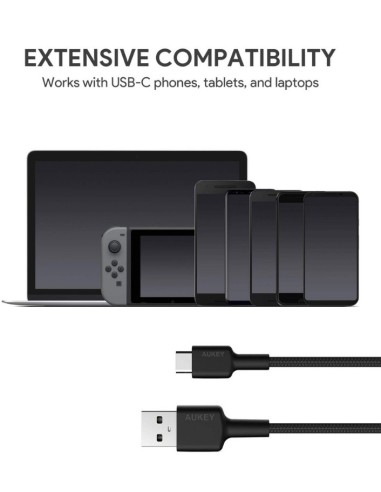 Aukey CB-CMD29 usb-A 2.0 to usb-c braided cable...