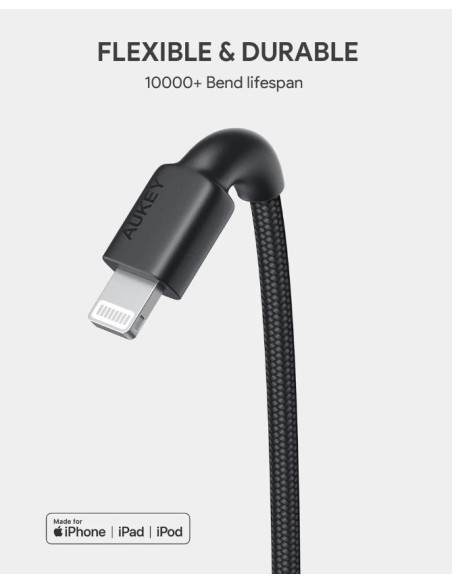 Aukey CB-CL06 usb-c to lightning (apple) cable 0.30M (30cm)