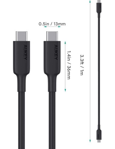 Aukey CB-CD23 impulse cable gen 2 usb-c 3.1 1M...