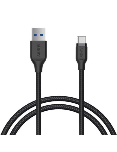 Aukey CB-AC1 braided usb 3.1 cable usb-c  1,2m black