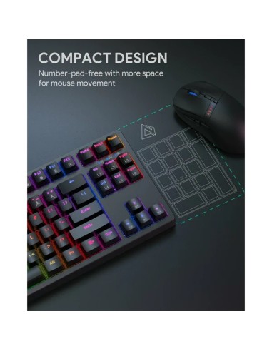 Aukey KM-G14 TKL mechanical keyboard blue switches