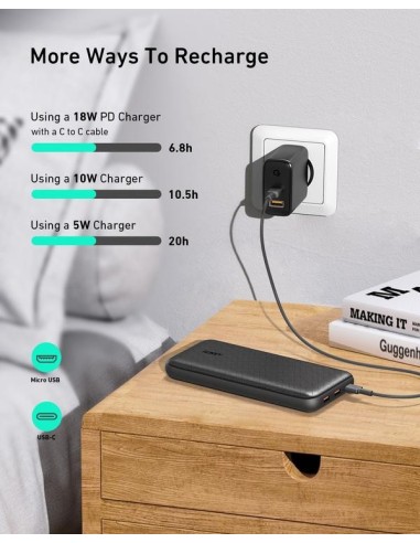 Aukey PB-N93 3.6V/20000mAh  power bank BK