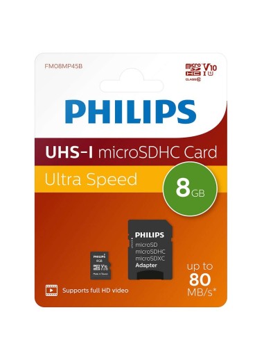 Philips Micro SDHC Card 8GB Class 10 UHS-I U1...