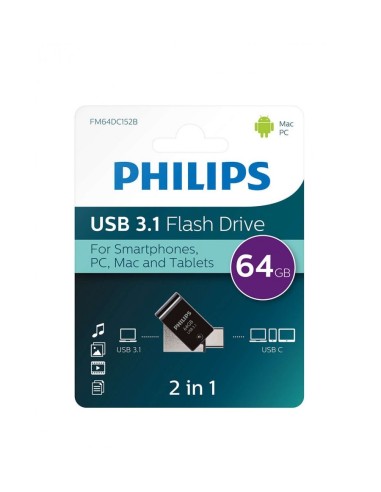 Philips 2IN1 USB 3.1 -USB C 64GB Black...