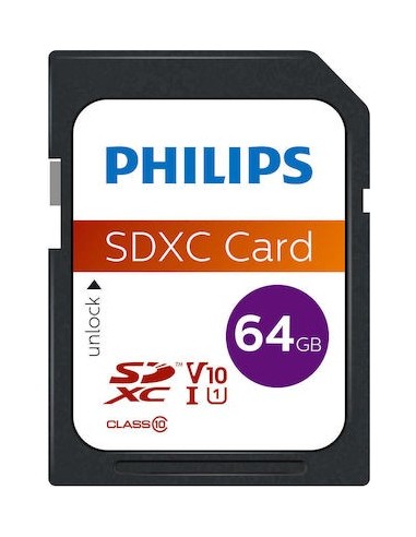 Philips SDXC Card 64GB Class 10 UHS-I U1...