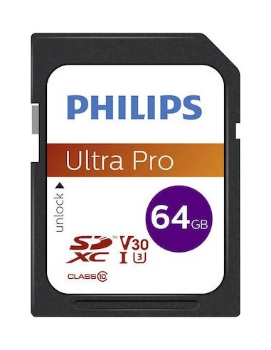 Philips SDXC Card 64GB Class 10 UHS-I U3...