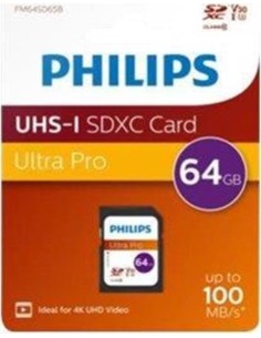 Philips SDXC Card 64GB Class 10 UHS-I U3 FM64SD65B/00 2
