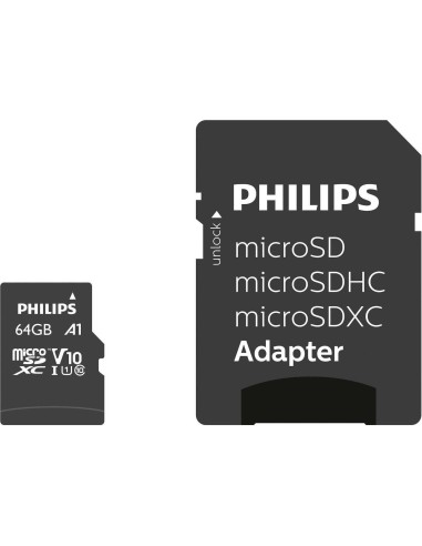 Philips Micro SDXC Card 64GB Class 10 UHS-I U1...