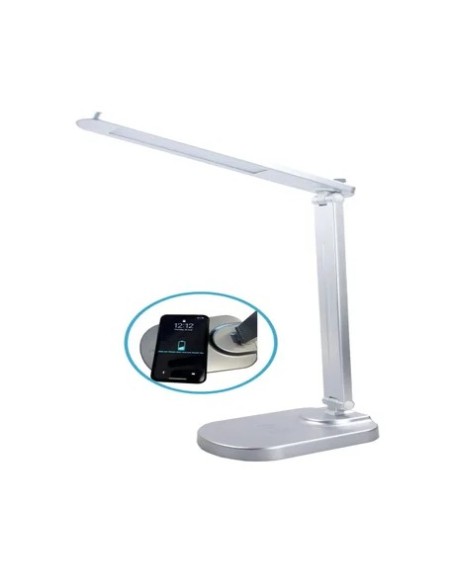 Home Light LED 1601 Φωτιτικό Γραφείου Με Ασύρματο Φορτιστή (Ασημί)