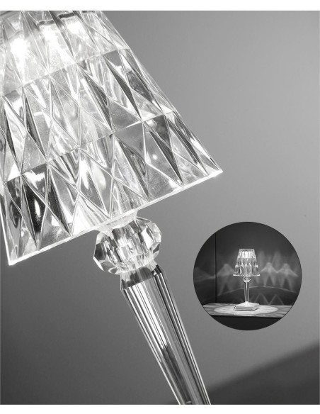 Raytech Power 7197 Επαναφορτιζόμενο Φωτιστικό  Crystal Diamonds CCT