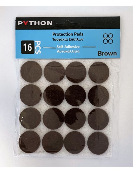 Python 5094 Τσοχάκια Προστατευτικά Επίπλων 20mm Brown16ΤΜΧ