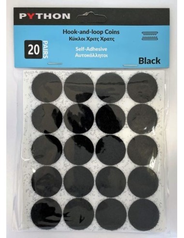 Python 5100 Velcro Coins 25mm Black 20 2ΑΔΕΣ