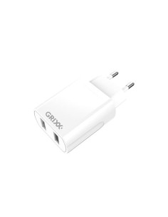 Grixx Optimum Power Adapter 220V Dual USB Charger White