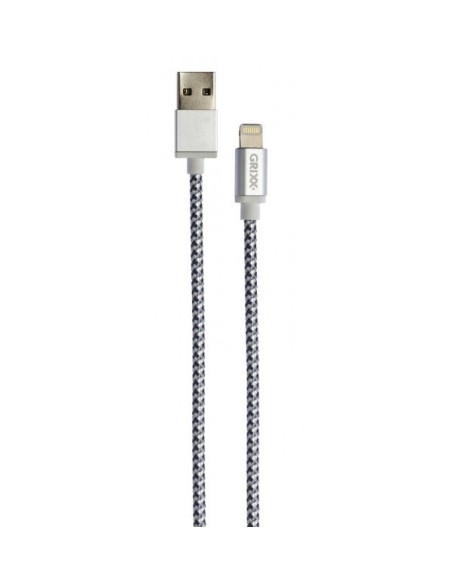 Grixx Cable 8-pin to USB Apple MFI License Braided 3 m Grey/White