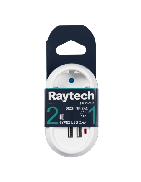 Raytech Power 4950 αντάπτορας 2 USB & 1 σουκο