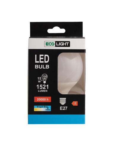 Ecolight 5469 Λάμπα LED G95 Ψυχρό φως 15W 6500K...