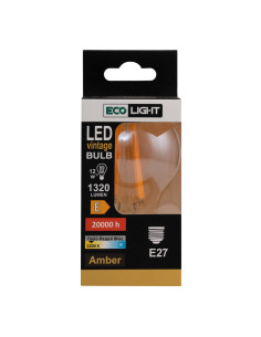 Ecolight 9603 Λάμπα Filament LED Amber Α60 12W E27 2