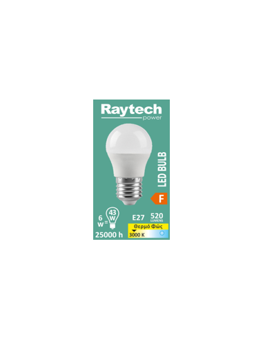 Raytech Power 4790 Λάμπα LED A60 Ε27 8.5W 3000K
