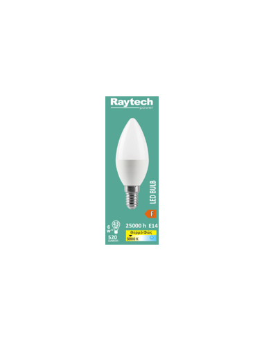 Raytech Power 4806 ΛΑΜΠΑ LED ΚΕΡΙ Ε14 6W 3000K